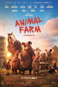 Napoleon pig dictator speech Animal Farm 2026 animated film review UAE cinemas